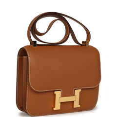 Pre-owned Hermes Constance 24 Gold Epsom Gold Hardware