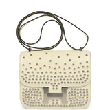 Hermes Constance 18 Clouté Cream Box Palladium Hardware - Thumbnail View 1