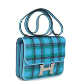 Hermes Constance 18 Tartan Celeste Swift Palladium Hardware - Thumbnail View 2