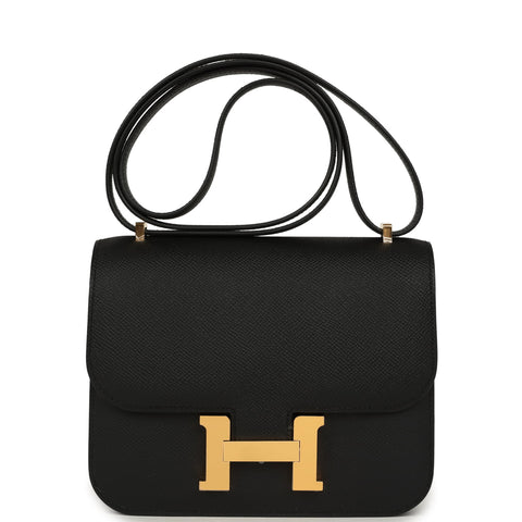 Hermes Constance 18 Black Epsom Gold Hardware