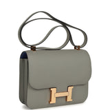 Pre-owned Hermes Special Order (HSS) Constance 24 Gris Mouette Verso Epsom Rose Gold Hardware - Thumbnail View 2