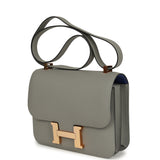 Pre-owned Hermes Special Order (HSS) Constance 24 Gris Mouette Verso Epsom Rose Gold Hardware - Thumbnail View 5