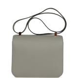 Pre-owned Hermes Special Order (HSS) Constance 24 Gris Mouette Verso Epsom Rose Gold Hardware - Thumbnail View 4