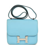 Pre-owned Hermes Constance 18 Celeste Epsom Palladium Hardware - Thumbnail View 1