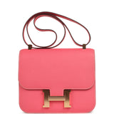 Pre-owned Hermes Special Order (HSS) Constance 24 Rose Azalee Verso Epsom Gold Hardware - Thumbnail View 1