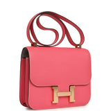Pre-owned Hermes Special Order (HSS) Constance 24 Rose Azalee Verso Epsom Gold Hardware - Thumbnail View 2