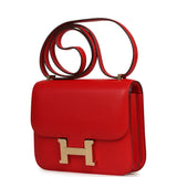 Pre-owned Hermes Constance 18 Rouge De Couer Chevre Mysore Permabrass Hardware - Thumbnail View 5