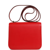 Pre-owned Hermes Constance 18 Rouge De Couer Chevre Mysore Permabrass Hardware - Thumbnail View 3