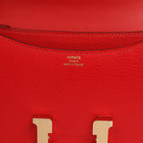 Pre-owned Hermes Constance 18 Rouge De Couer Chevre Mysore Permabrass Hardware - Thumbnail View 7