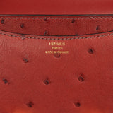 Pre-owned Hermes Constance 18 Rouge H Ostrich Gold Hardware - Thumbnail View 8