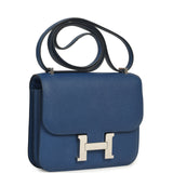 Pre-owned Hermes Constance 18 Bleu Tie Epsom Palladium Hardware - Thumbnail View 2