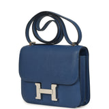 Pre-owned Hermes Constance 18 Bleu Tie Epsom Palladium Hardware - Thumbnail View 5