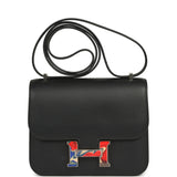 Pre-owned Hermes Constance 18 Black Swift Marbled Palladium Hardware - Thumbnail View 1