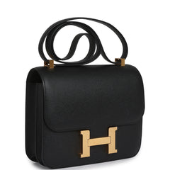 Pre-owned Hermes Constance 24 Black Epsom Gold Hardware