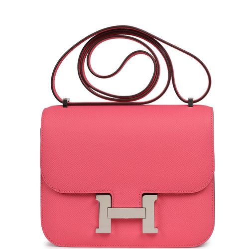 Hermes Constance 18 Rose Azalee Epsom Palladium Hardware