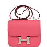 Hermes Constance 18 Rose Azalee Epsom Palladium Hardware - Thumbnail View 1