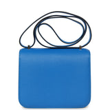 Pre-owned Hermes Constance 18 Bleu Hydra Chevre Mysore Palladium Hardware - Thumbnail View 4