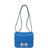 Pre-owned Hermes Constance 18 Bleu Hydra Chevre Mysore Palladium Hardware - Thumbnail View 7