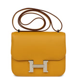 Hermes Constance 18 Jaune Ambre Verso Epsom Palladium Hardware - Thumbnail View 1