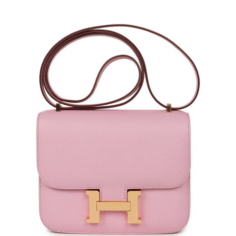 Hermes Constance 18 Mauve Sylvestre Epsom Rose Gold Hardware