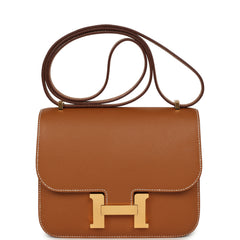 Pre-owned Hermes Constance 18 Gold Epsom Gold Hardware