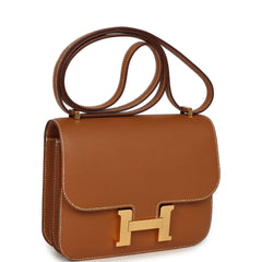 Pre-owned Hermes Constance 18 Gold Epsom Gold Hardware