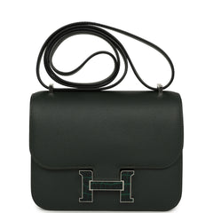 Hermes Constance 18 Vert Fonce Evercolor Marquette Hardware