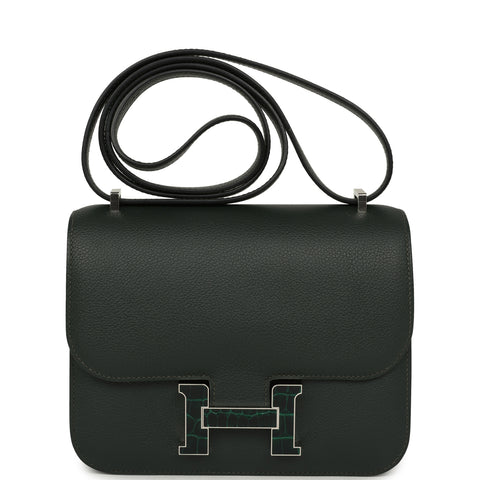 Hermes Constance 18 Vert Fonce Evercolor Marquette Hardware