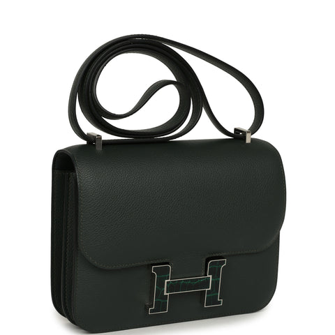 Hermes Constance 18 Vert Fonce Evercolor Marquette Hardware