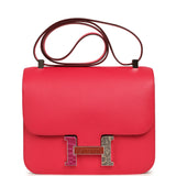 Pre-owned Hermes Constance 18 Rose Extreme Epsom Marquette Palladium Hardware - Thumbnail View 1