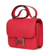 Pre-owned Hermes Constance 18 Rose Extreme Epsom Marquette Palladium Hardware - Thumbnail View 5