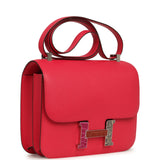 Pre-owned Hermes Constance 18 Rose Extreme Epsom Marquette Palladium Hardware - Thumbnail View 2