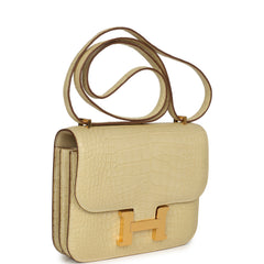 Hermes Constance 18 Vanille Matte Alligator Gold Hardware