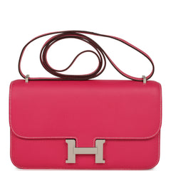 Pre-owned Hermes Constance Elan Rose Tyrien Epsom Palldium Hardware