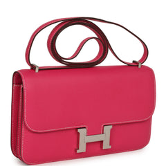 Pre-owned Hermes Constance Elan Rose Tyrien Epsom Palldium Hardware