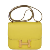 Pre-owned Hermes Constance 18 Lime Epsome Rose Gold Hardware - Thumbnail View 1