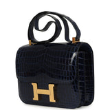 Hermes Constance 24 Bleu Saphir Shiny Niloticus Crocodile Gold Hardware - Thumbnail View 5