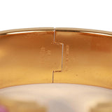 Pre-owned Hermes "Rose Nacarat" Wide Enamel Bracelet GM Gold Hardware