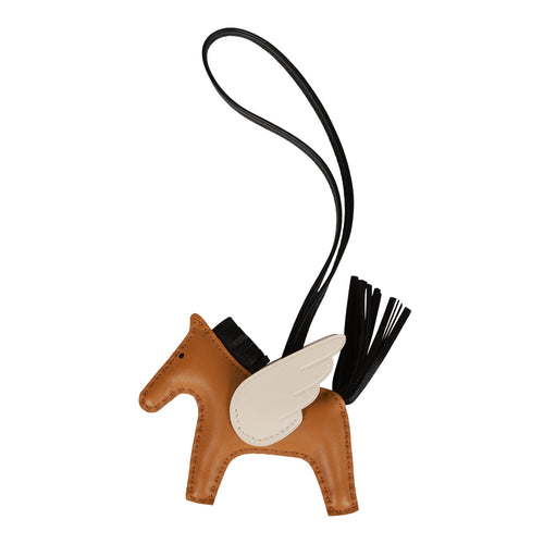 Hermes Pegasus Rodeo Bag Charm PM Sesame, Nata, and Noir Lambskin