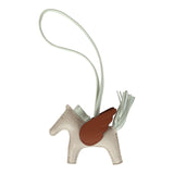 Hermes Craie/Vert Fizz/Gold Pegasus Horse Rodeo Bag Charm PM