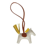 Hermes Craie/Jaune de Naples/Gold Grigri Horse Rodeo Bag Charm PM