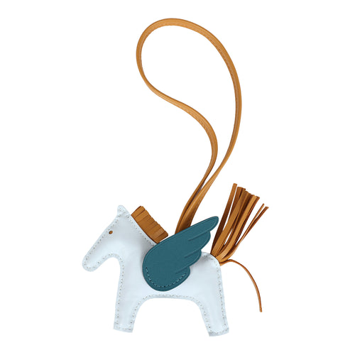 Hermes Bleu Brume, Sesame, Vert Bosphore Pegase Rodeo Bag Charm PM