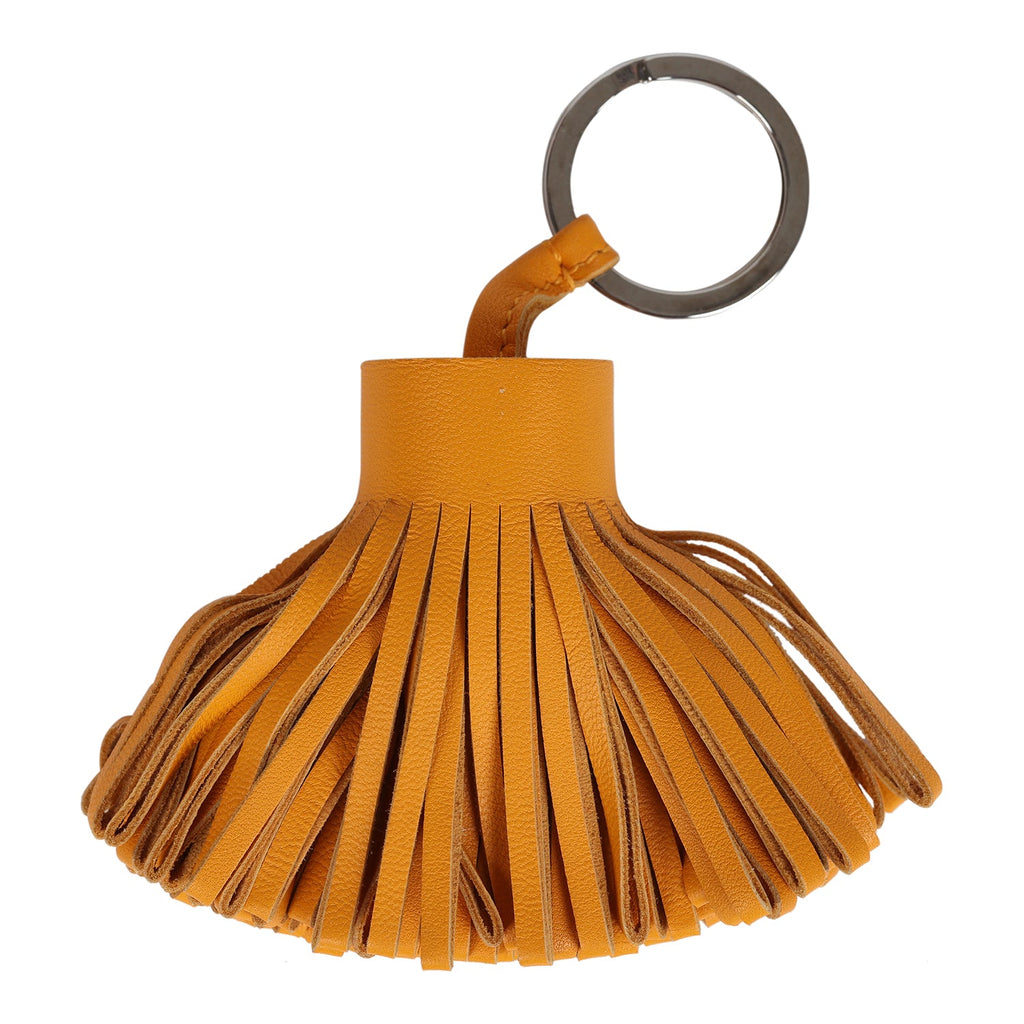 Hermes Moutarde Lambskin Carmen Keychain Yellow New Lambskin