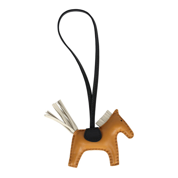 Hermes Rodeo Bag Charm PM Sesame/Black/Craie Milo Lambskin