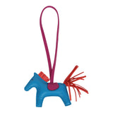 Hermes Bleu Zanzibar/Rose Pourpre/Rose Texas Grigri Horse Rodeo Touch Bag Charm PM