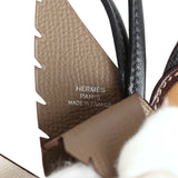 Hermes Birdy Charm Etoupe, Nata and Biscuit Epsom Palladium Hardware