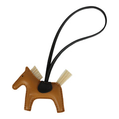 Hermes Rodeo Bag Charm PM Sesame/Black/Craie Milo Lambskin