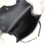 Hermes Mini Kelly Twilly Bag Charm Black Shiny Niloticus Lizard Gold Hardware