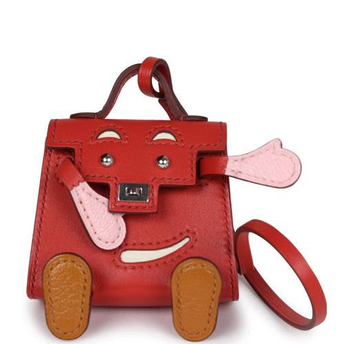 Leather bag charm Coach Red in Leather - 41620170