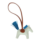 Hermes Vert Fizz/Bleu Zanzibar/Gold Grigri Horse Rodeo Bag Charm PM
